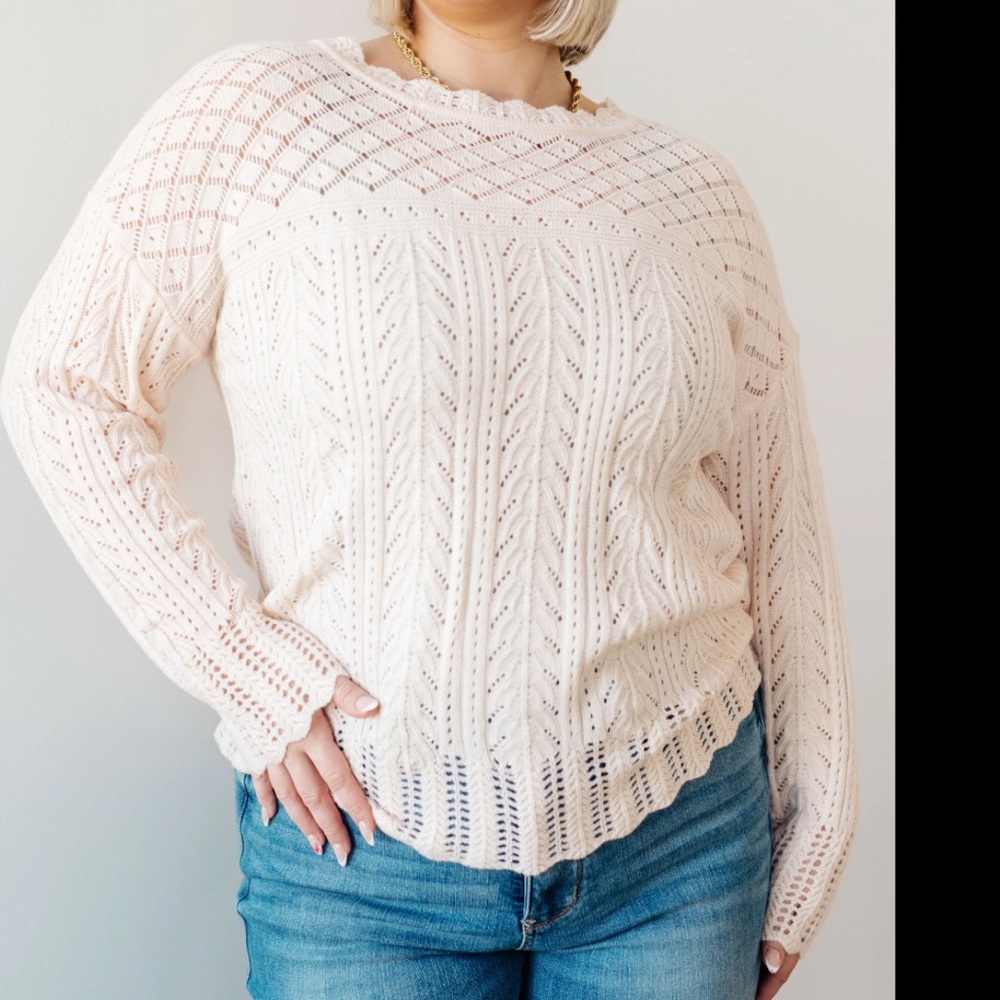Unbranded boutique pink peach knit lightweight sweater Size L